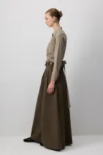 CHEMISE COURTE EN POPLIN AVEC CEINTURE