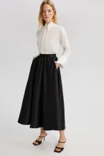 RUFFLED SATIN SKIRT RUFFLED SATIN SKIRT