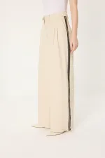 PANTS WITH STONE-EMBELLISHED STRIP DETAIL