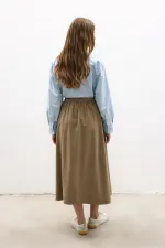 ELASTİK BEL CEPLİ ETEK