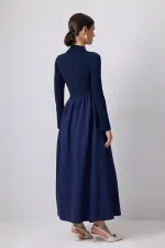 DRAPE DETAYLI ASİMETRİK ELBİSE