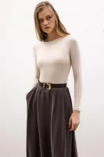 BODY À MANCHES LONGUES À COL BATEAU