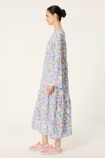 PATTERNED RUFFLED DRESS PATTERNED RUFFLED DRESS