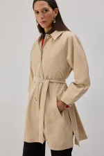 BELTED SHORT TRENCH COAT BELTED SHORT TRENCH COAT
