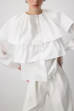 CHEMISE COURTE À VOLANTS