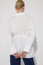 PEPLUM TUNIC WITH CORSET AT THE WAIST