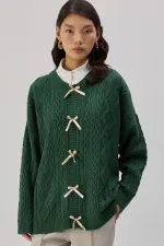 KNITTED CARDIGAN WITH BOW DETAIL