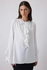 FIRFIR DETAYLI ŞİFON BLUZ