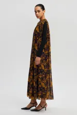 DESENLİ ŞİFON ELBİSE