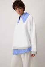 CONTRAST STRIPED SWEATSHIRT