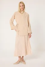 KRUVAZE BAĞLAMALI KİMONO