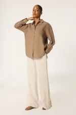 OVERSIZE LINEN SHIRT WITH POCKET DETAIL