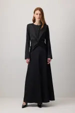 DRAPELİ SATEN ELBİSE