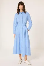 BELİ KEMERLİ GÖMLEK ELBİSE