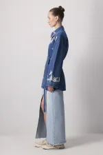 NAKIŞLI DENİM CEKET