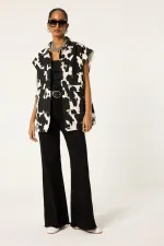 GILET EN GABARDINE À MOTIFS