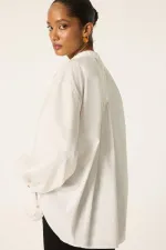 FRONT PLEATED POPLIN SHIRT FRONT PLEATED POPLIN SHIRT