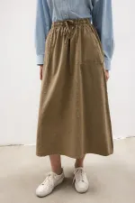 ELASTİK BEL CEPLİ ETEK