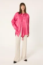 ASYMMETRICAL SATIN SHIRT