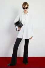OVERSIZE POPLIN TUNIC WITH GOLD BUTTONS OVERSIZE POPLIN TUNIC WITH GOLD BUTTONS