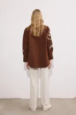 CHEMISE EN GABARDINE BRODÉE