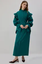 RUFFLED CUPRA DRESS