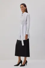 CHEMISE EN POPLIN CEINTURE