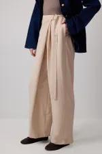 BUCKLE DETAIL WRAPPED PANTS