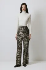 100% COTTON LEOPARD PRINT CARGO PANTS