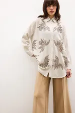 CHEMISE EN LIN BRODÉE