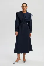 ORGANZA COLLAR POPLIN DRESS ORGANZA COLLAR POPLIN DRESS
