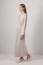 DRAPELİ SATEN ELBİSE