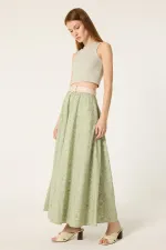 PATTERNED POPLIN SKIRT PATTERNED POPLIN SKIRT