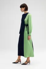 KONTRAST RENKLİ ELBİSE