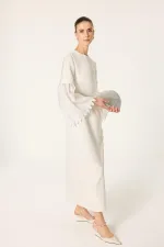 NAKIŞLI KUPRA ELBİSE