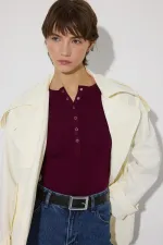 BODY EN VISCOSE À BOUTONS-PRESSION