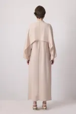 TAŞ İŞLEMELİ PELERİN ELBİSE