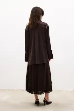 CHEMISE EN SATIN À POIGNETS LARGES