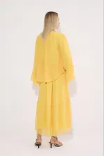ROBE EN CHIFFON À VOLANTS