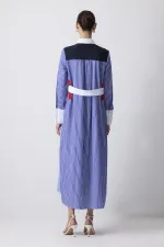 BLOK RENKLİ GÖMLEK ELBİSE