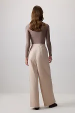 BUCKLE DETAIL WRAPPED PANTS