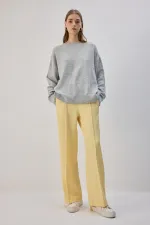 RIBBED PANTS WITH ELASTIC WAISTBAND RIBBED PANTS WITH ELASTIC WAISTBAND