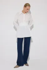 PEPLUM TUNIC WITH CORSET AT THE WAIST