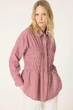 GİPE DETAYLI POPLİN GÖMLEK