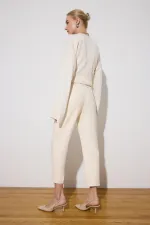 VEGAN LEATHER PANTS WITH BELT