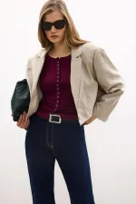 ÖNDEN ÇITÇITLI UZUN KOLLU BODY