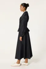 DENİM PİLELİ CEKET ETEK TAKIM