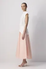 JUPE EN SATIN À VOLANTS