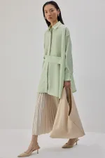 OVERSIZE STRIPED SATIN SHIRT OVERSIZE STRIPED SATIN SHIRT