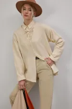 TIE-UP KNITTED CARDIGAN